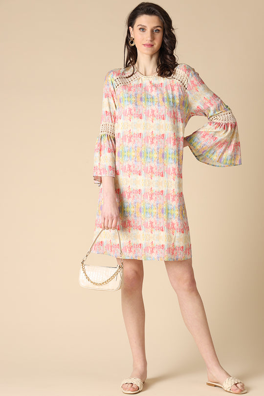 Gipsy Multi Fashion Round Neck Rayon Dress