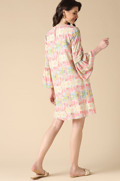 Gipsy Multi Fashion Round Neck Rayon Dress