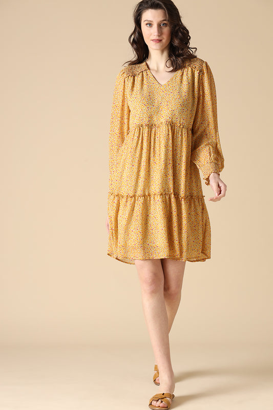 Gipsy Yellow Fashion Georgette Dresses