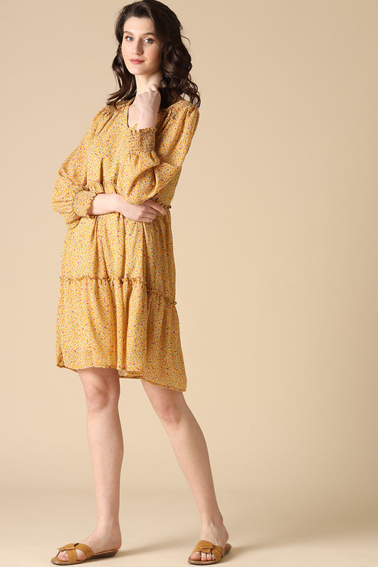 Gipsy Yellow Fashion Georgette Dresses