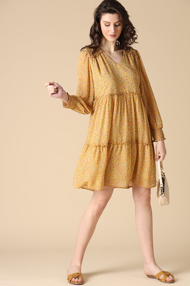 Gipsy Yellow Fashion Georgette Dresses