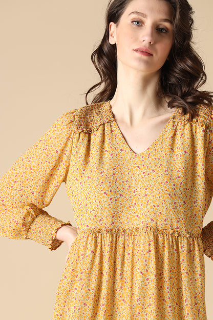 Gipsy Yellow Fashion Georgette Dresses