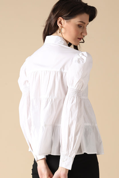 Gipsy White Fashion Cotton Shirt