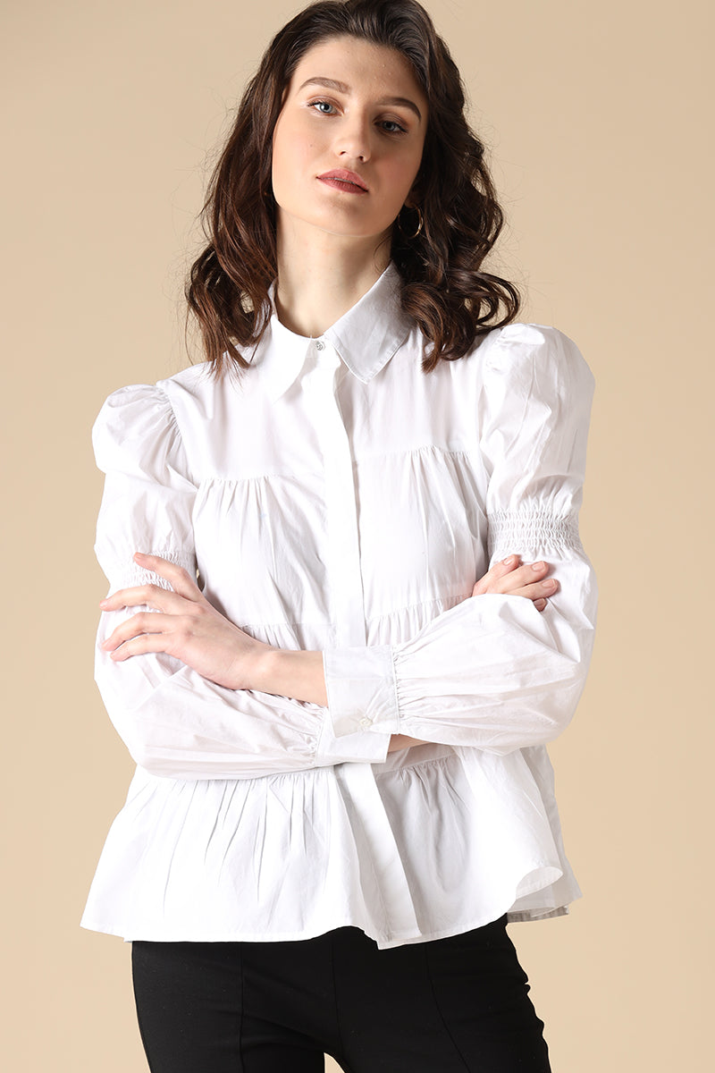 Gipsy White Fashion Cotton Shirt