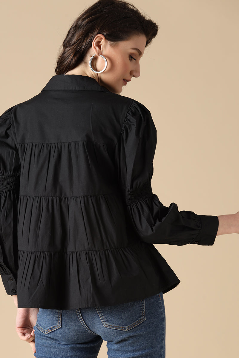 Gipsy Black Fashion Cotton Shirt