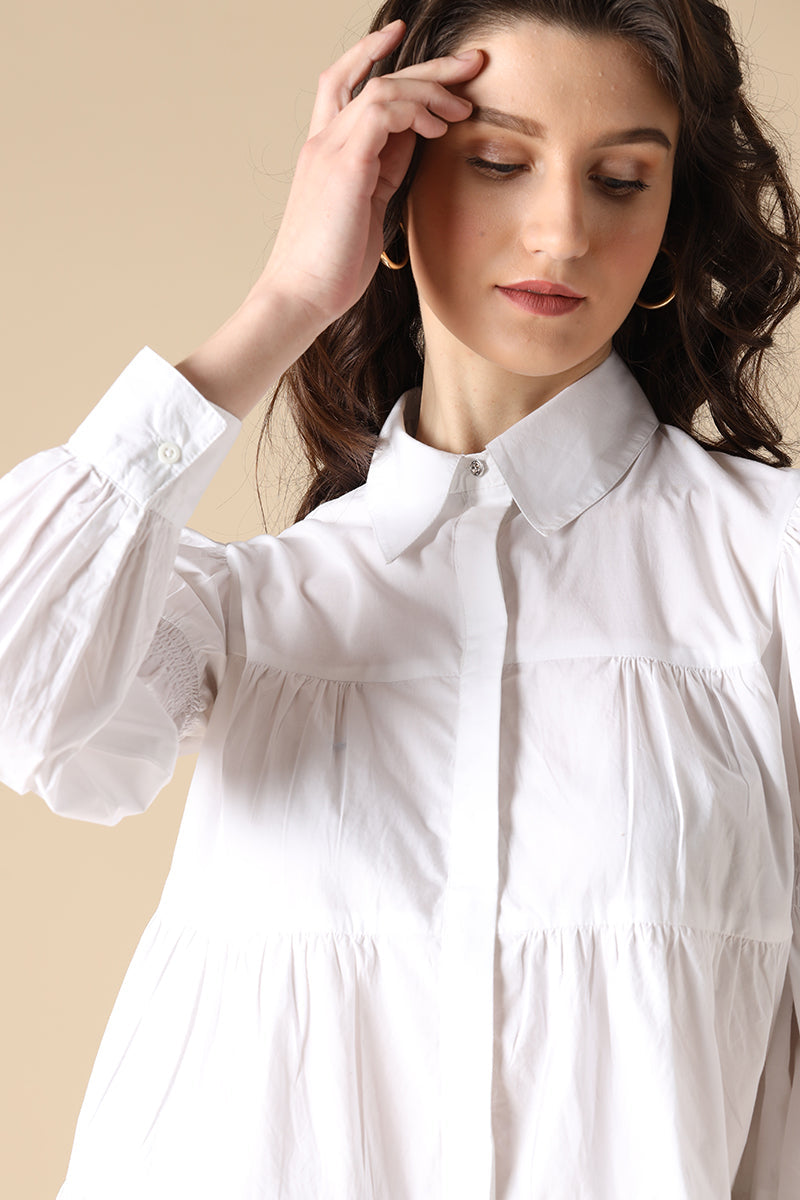 Gipsy White Fashion Cotton Shirt