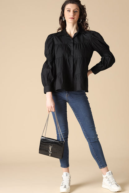 Gipsy Black Fashion Cotton Shirt