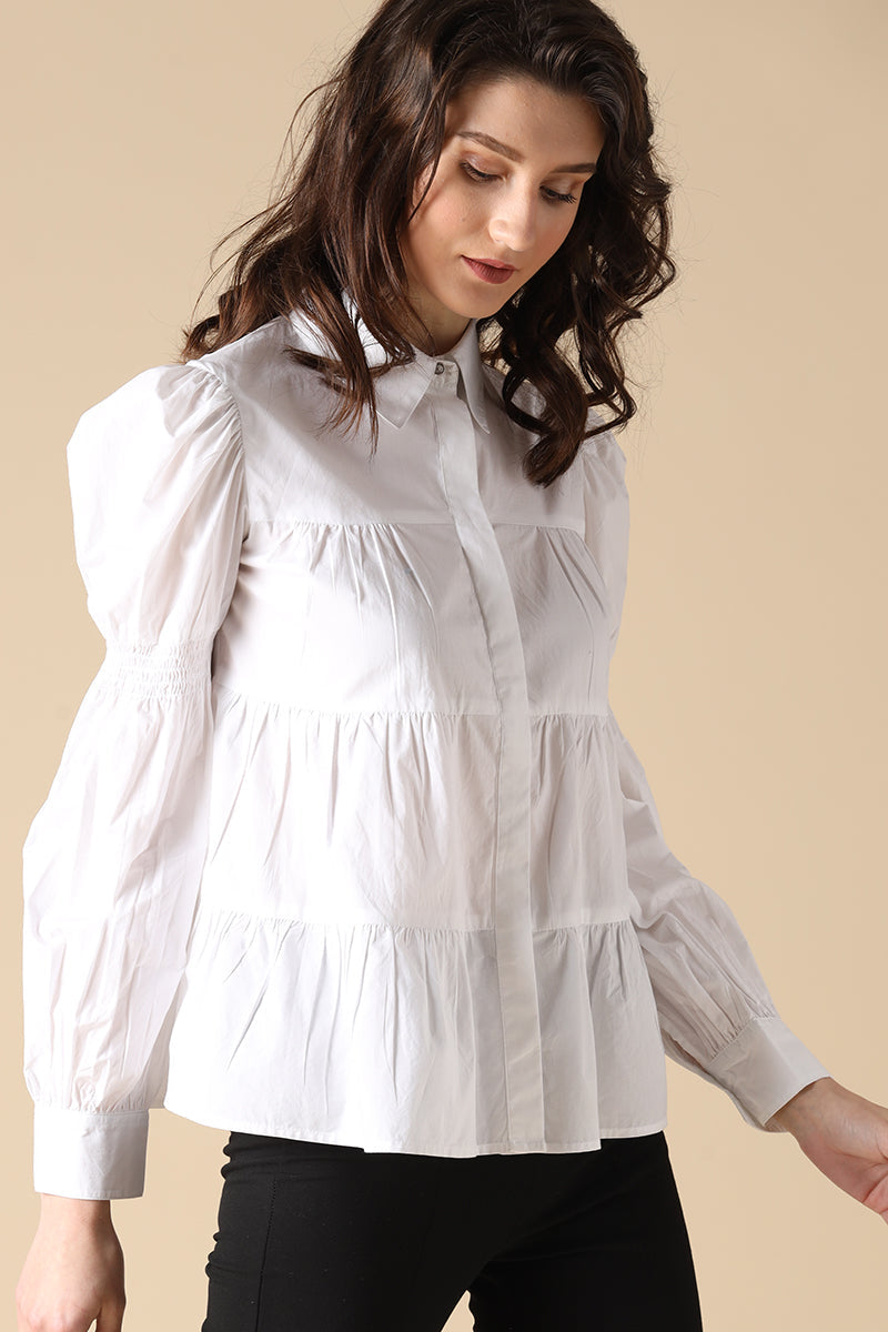 Gipsy White Fashion Cotton Shirt