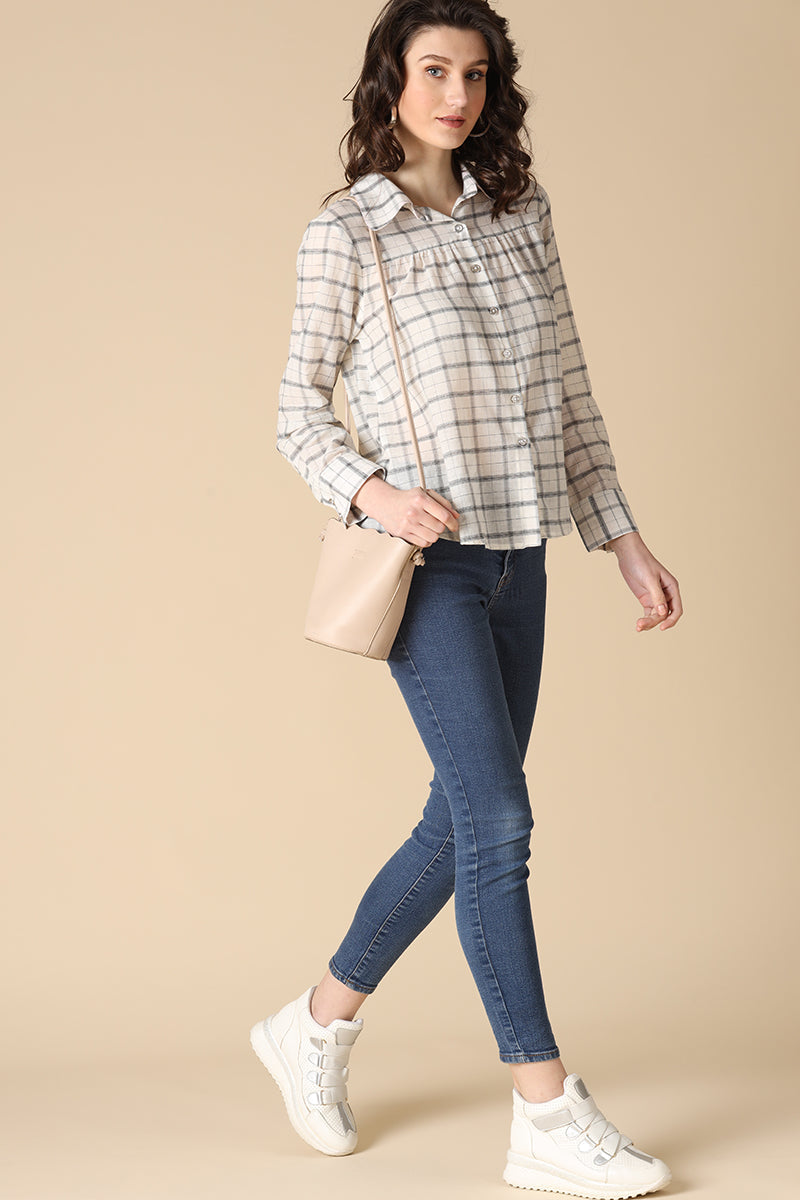 Gipsy White Fashion Cotton Shirt