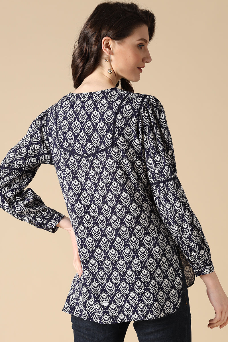 Gipsy Navy Fashion Rayon Blouse