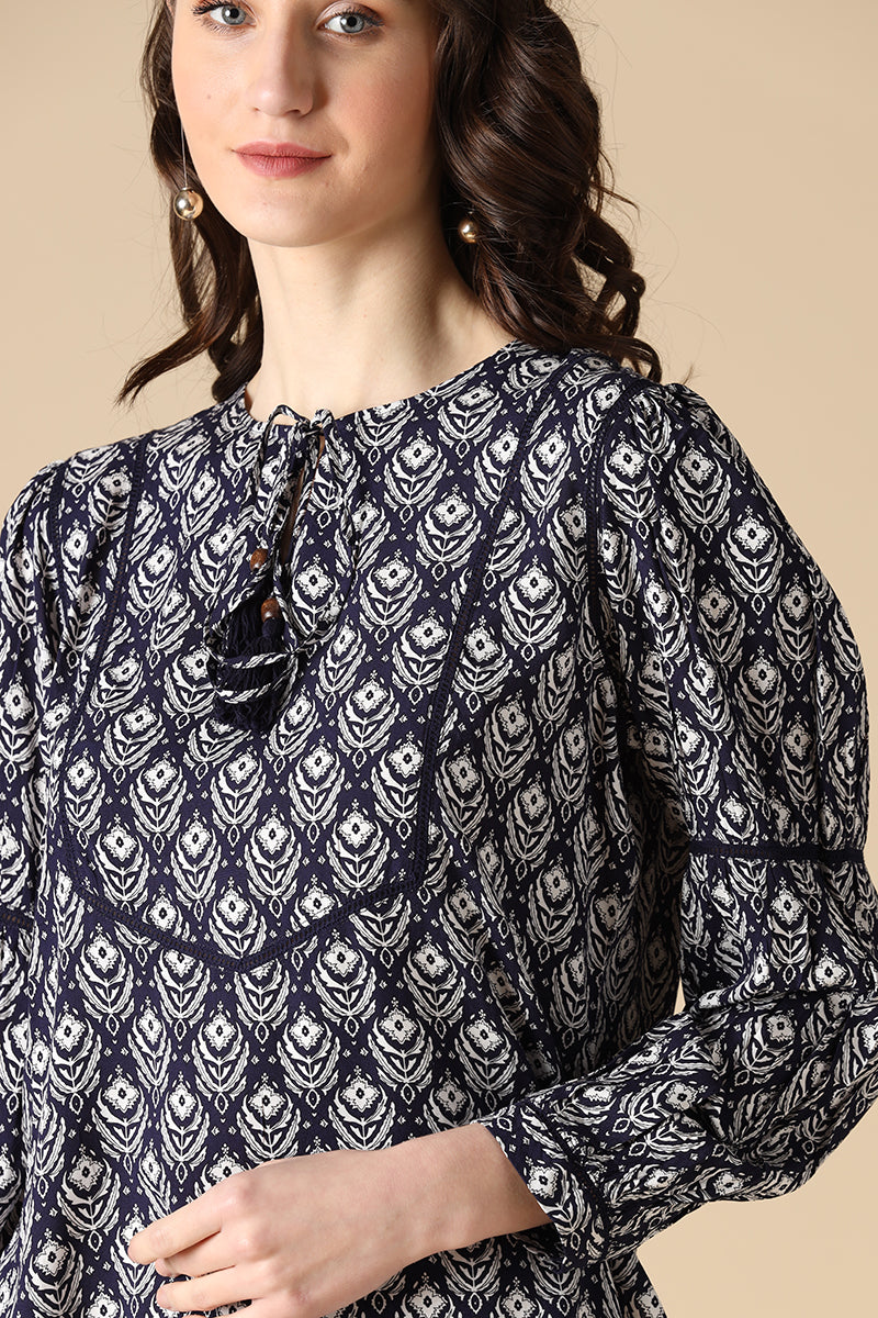 Gipsy Navy Fashion Rayon Blouse
