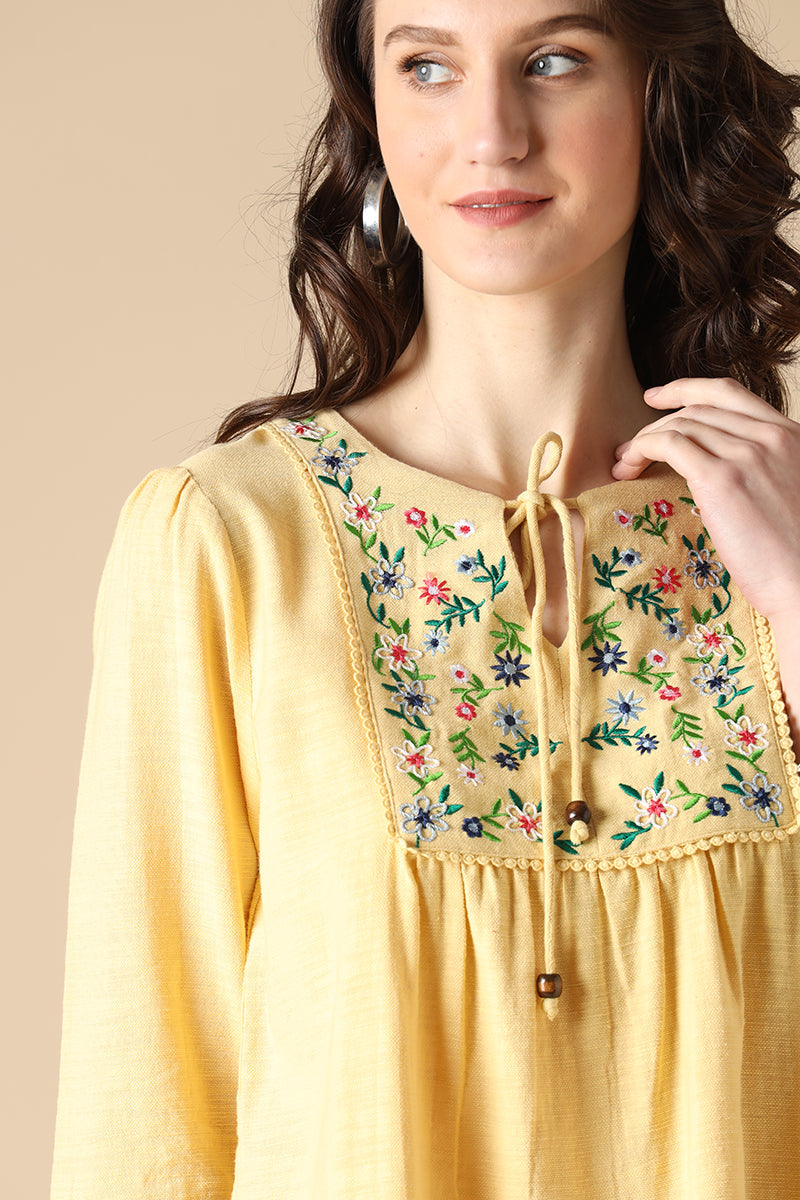 Gipsy Yellow Fashion Cotton Tunic