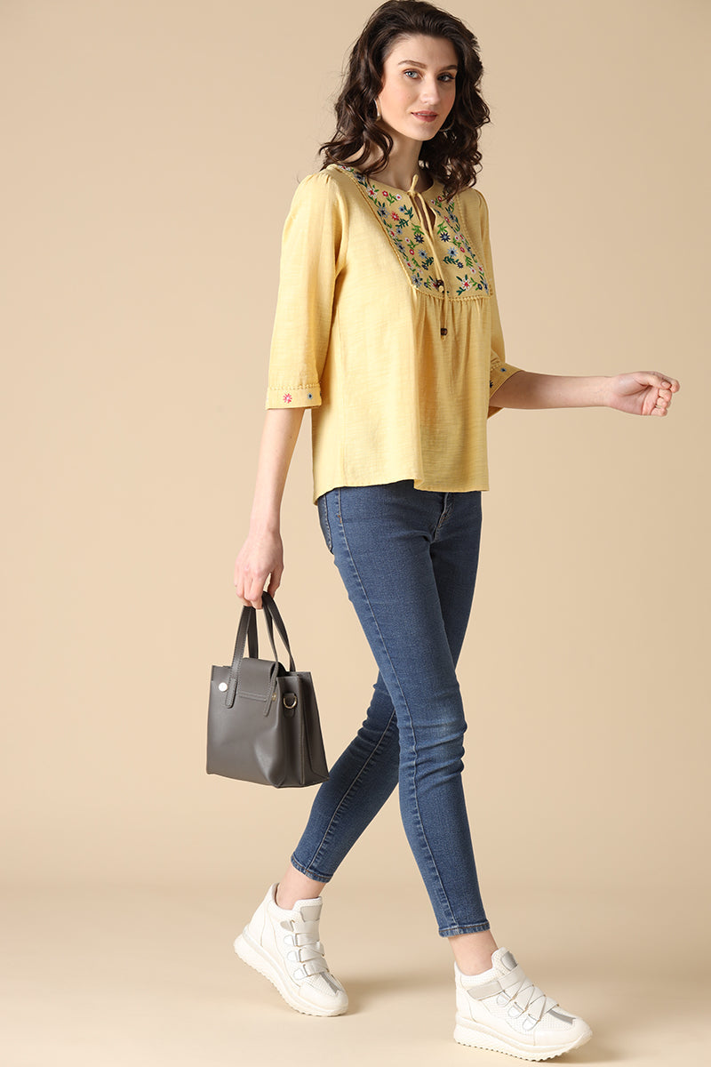Gipsy Yellow Fashion Cotton Tunic