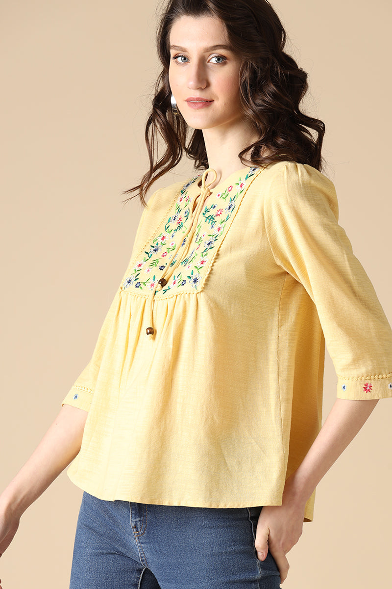 Gipsy Yellow Fashion Cotton Tunic