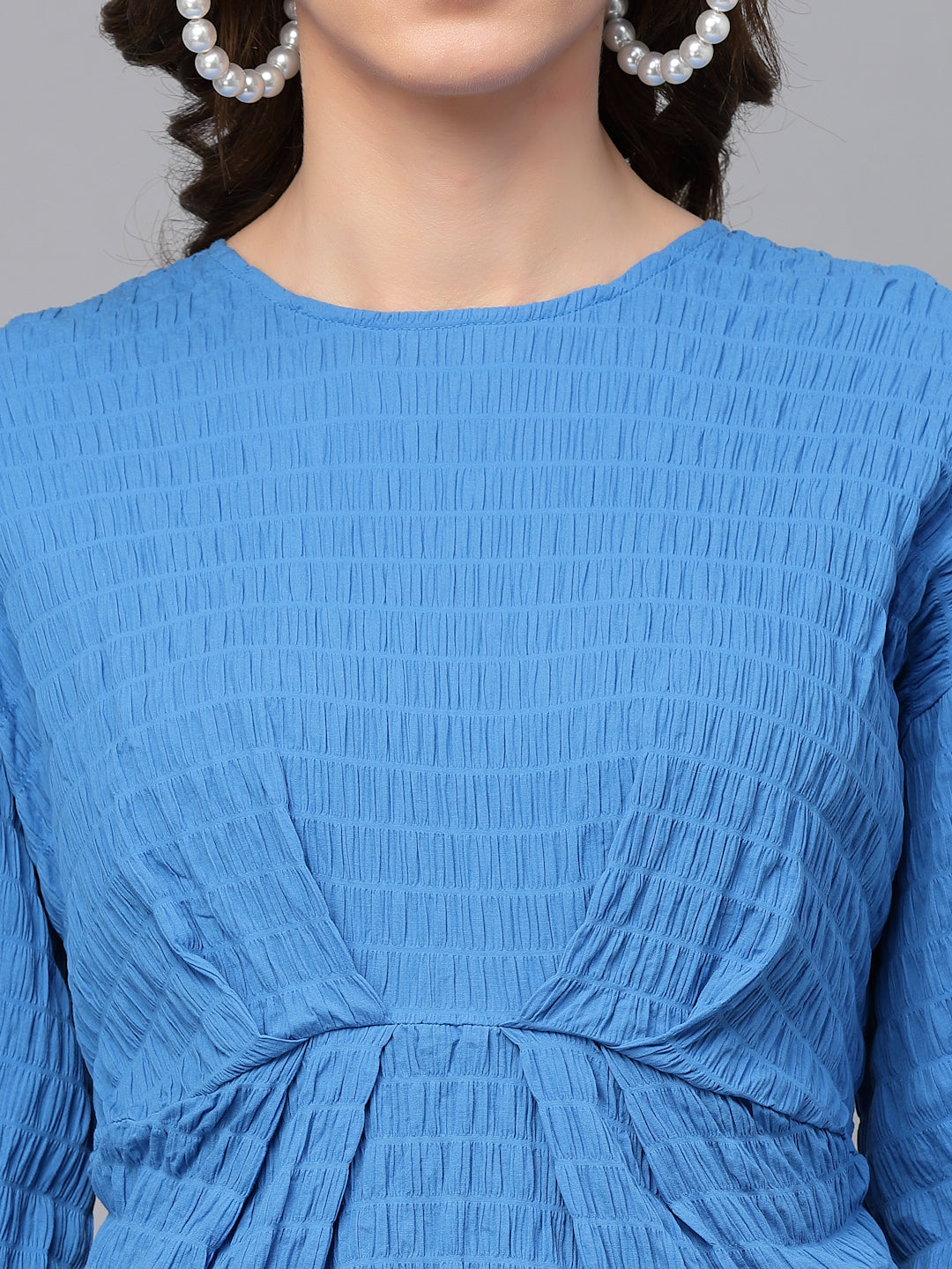Gipsy Royal Blue Textured Cotton Blouse