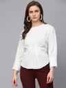 Gipsy White Textured Cotton Blouse