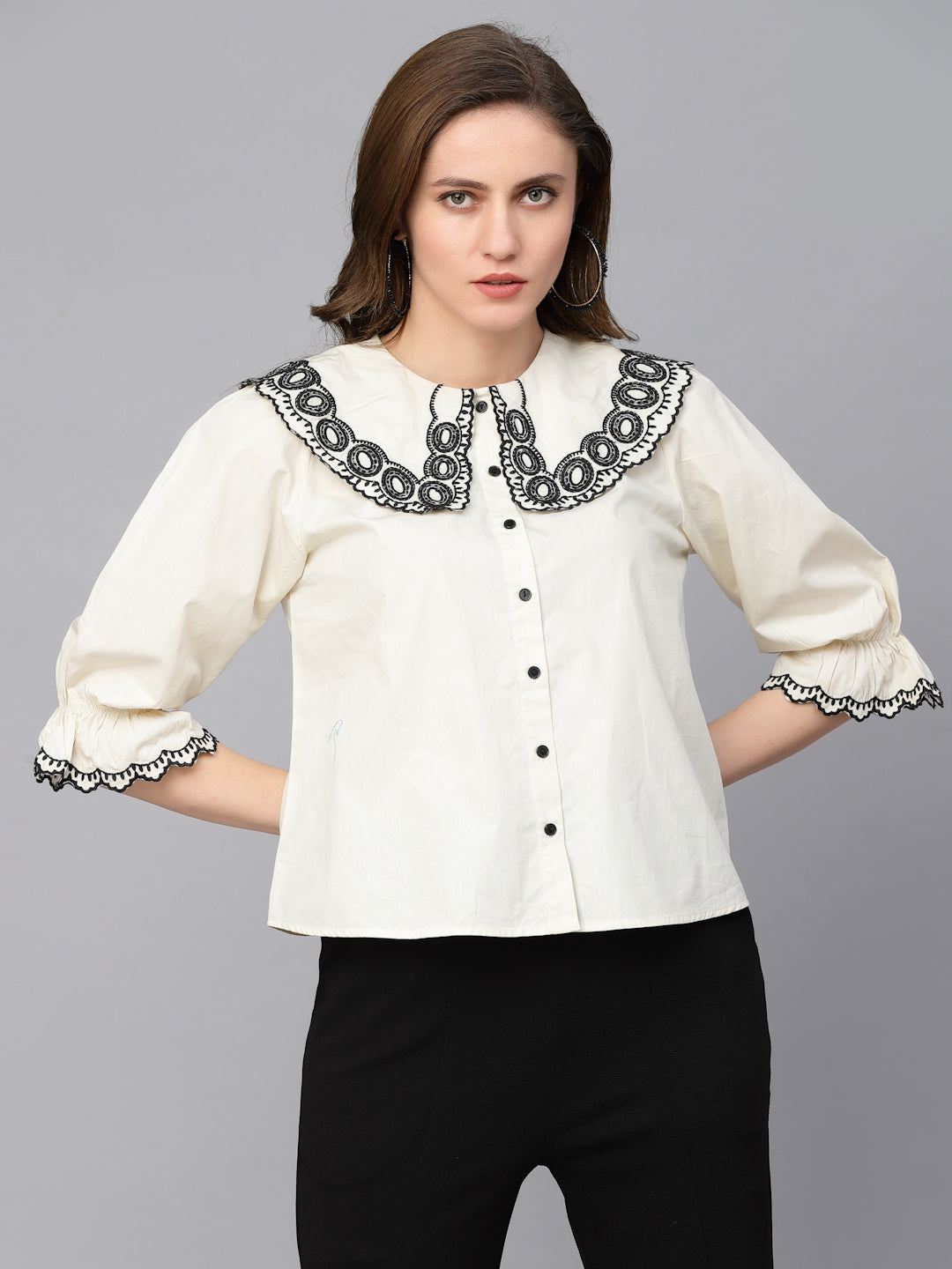 Gipsy Beige Cotton Blouse
