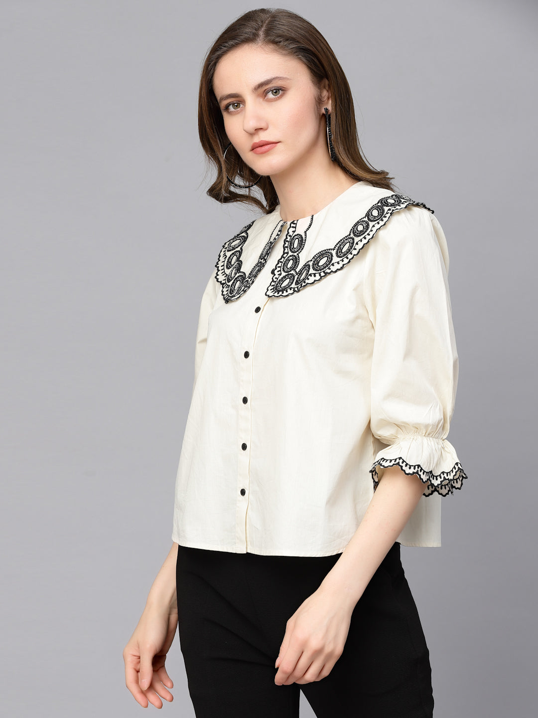 Gipsy Beige Cotton Blouse