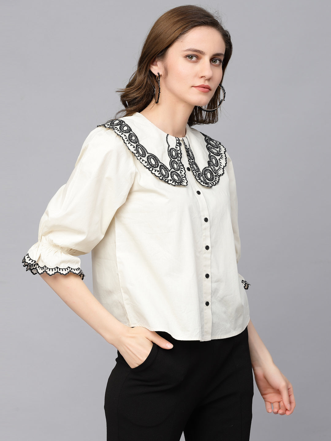 Gipsy Beige Cotton Blouse