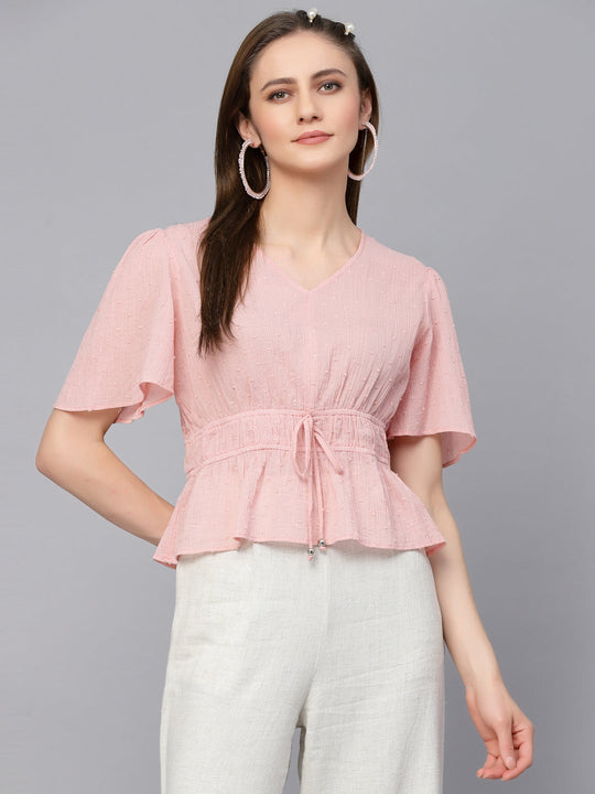 Gipsy Pink Cotton Dobby Blouse