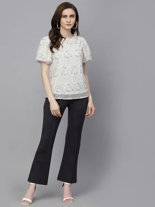 Gipsy Cream Net Fabric Blouse