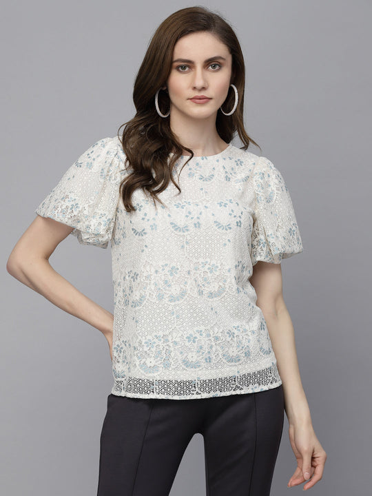 Gipsy Cream Net Fabric Blouse