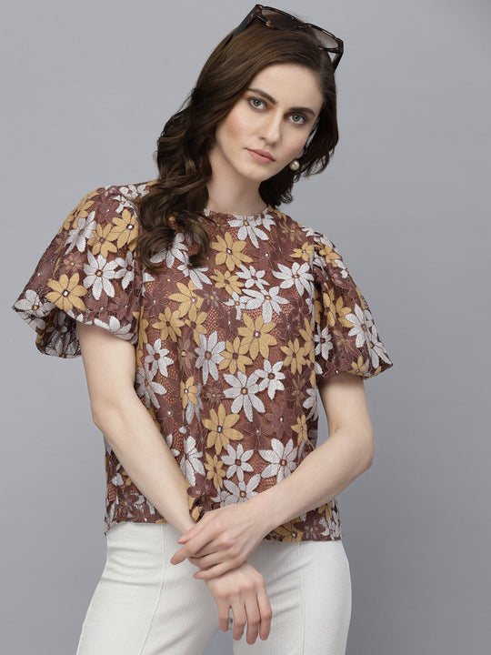 Gipsy Mocca Net Fabric Blouse