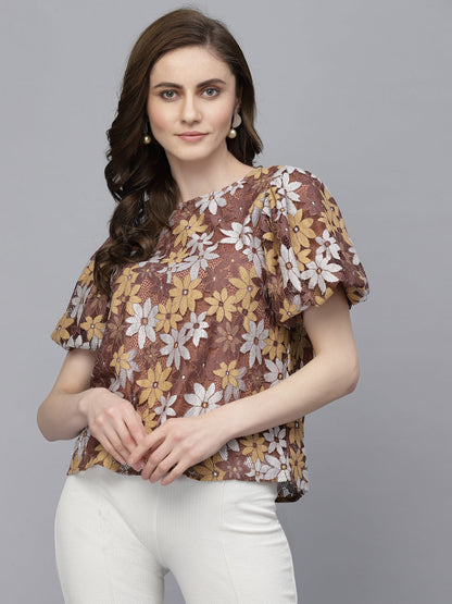 Gipsy Mocca Net Fabric Blouse