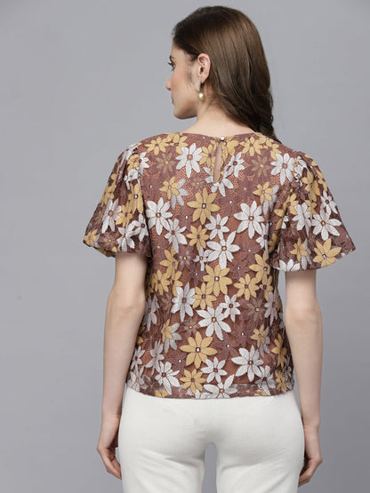 Gipsy Mocca Net Fabric Blouse