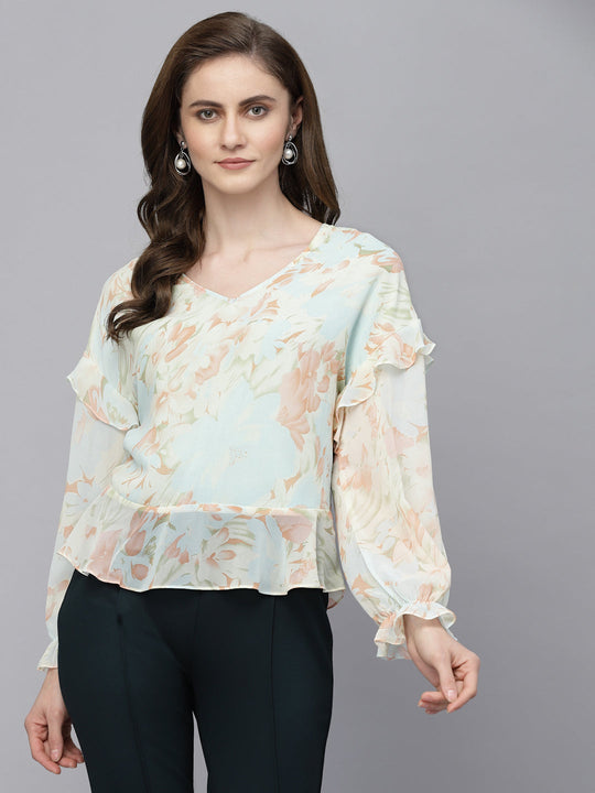 Gipsy Sea Blue Georgette Blouse