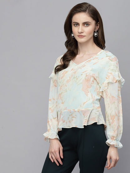 Gipsy Sea Blue Georgette Blouse