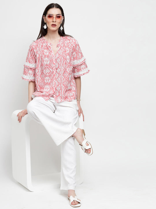 Gipsy Pink Cotton Print Blouse