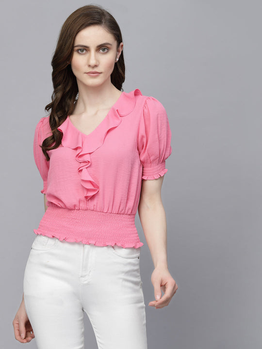 Gipsy Bubblegum Pink Georgette Blouse