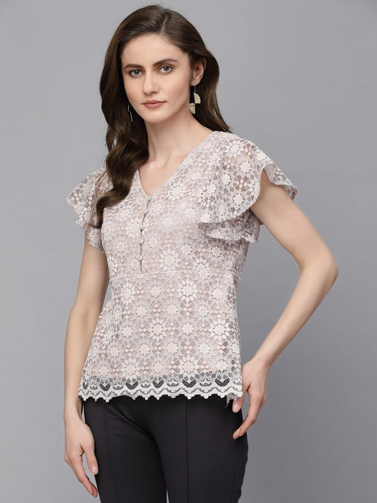 Gipsy Cream Net Fabric Blouse