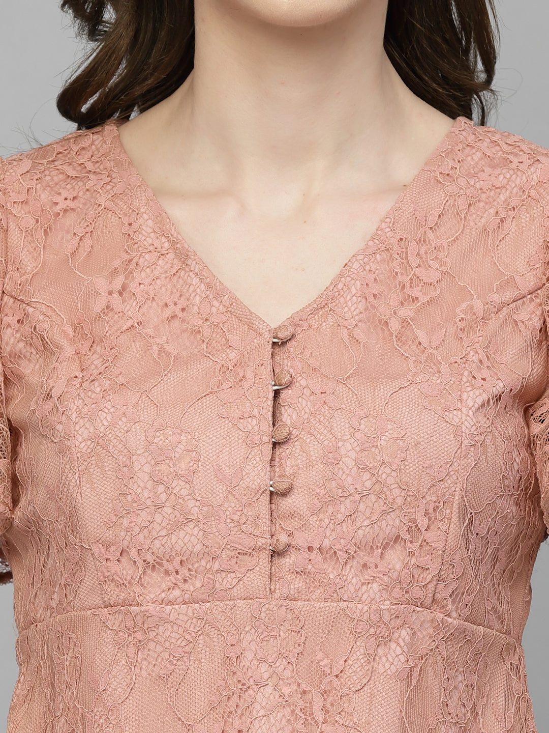 Gipsy Dusky Pink Net Fabric Blouse