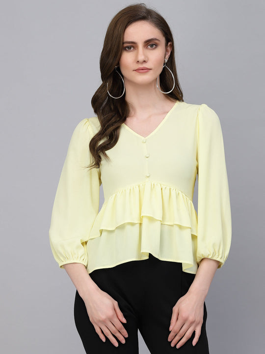 Gipsy Butter Yellow Georgette Blouse