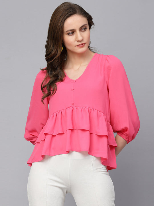 Gipsy Fuchsia Georgette Blouse