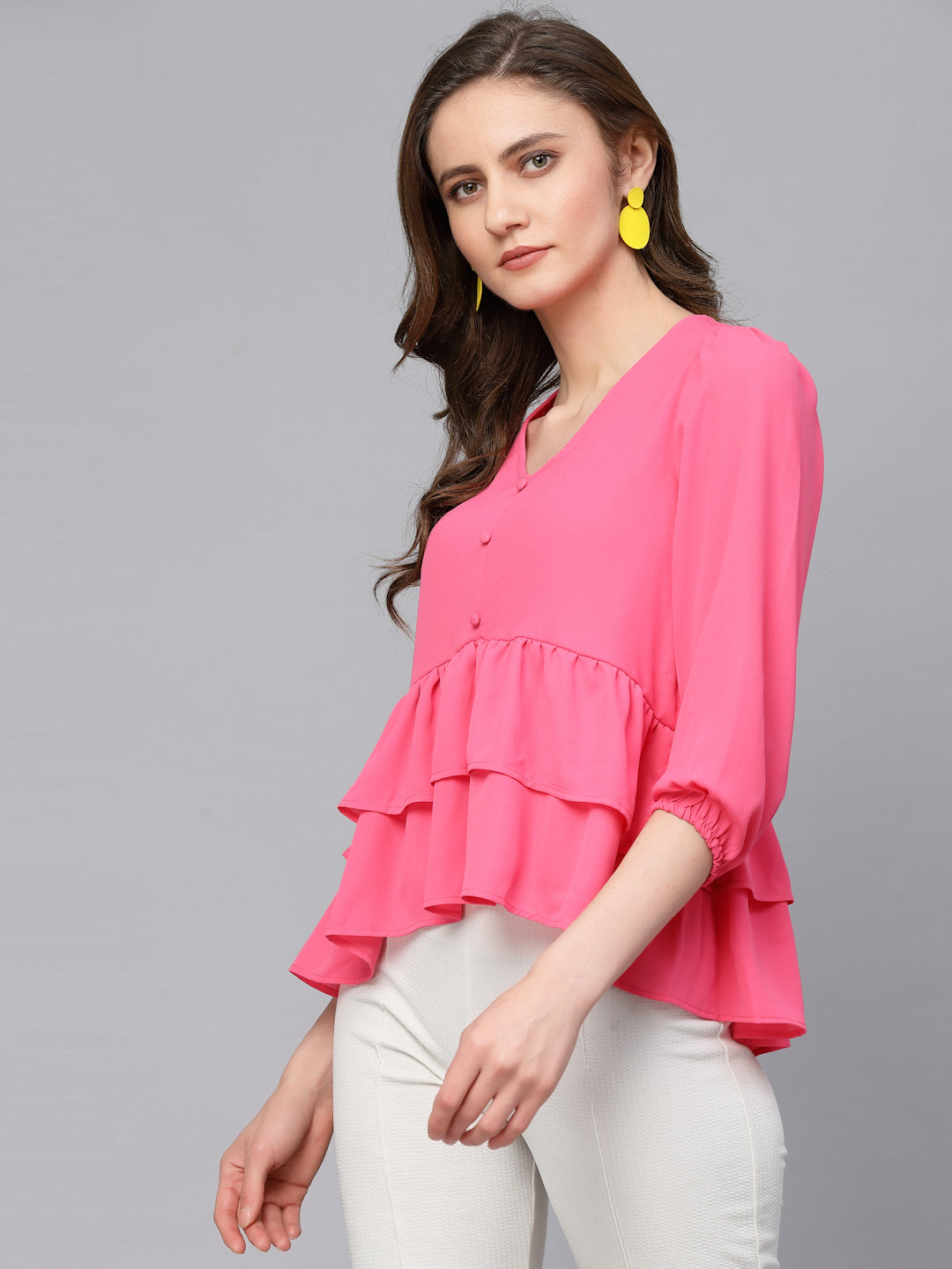 Gipsy Fuchsia Georgette Blouse