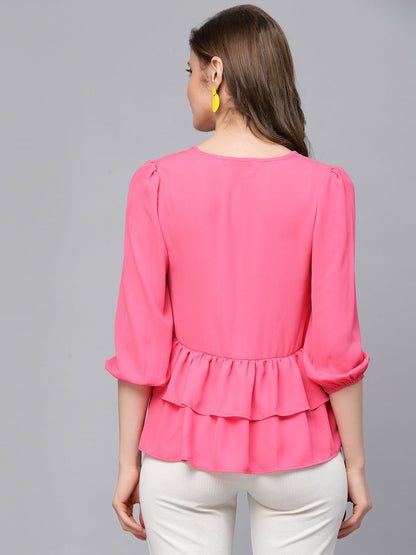 Gipsy Fuchsia Georgette Blouse