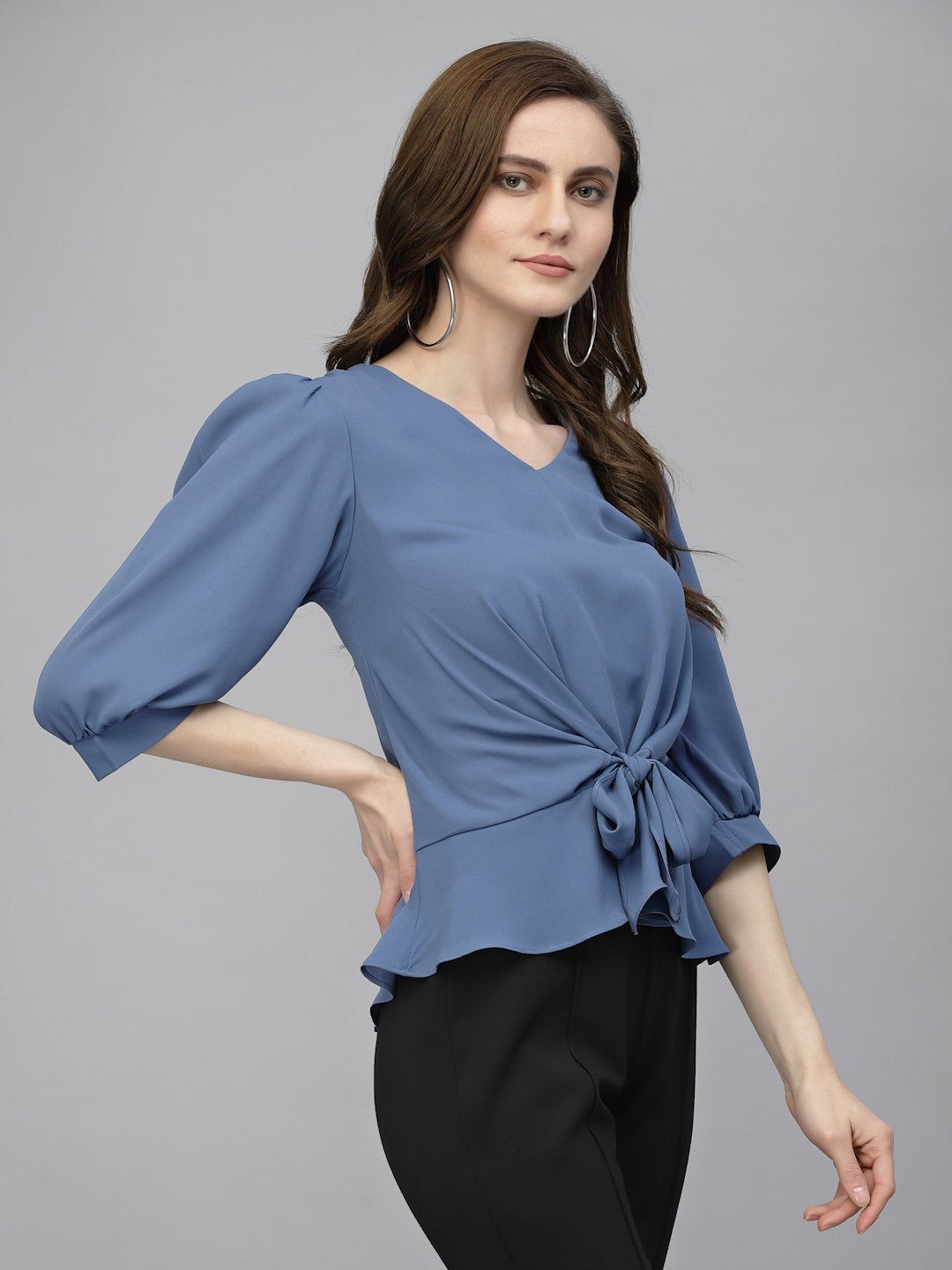 Gipsy Blue Grey Georgette Blouse