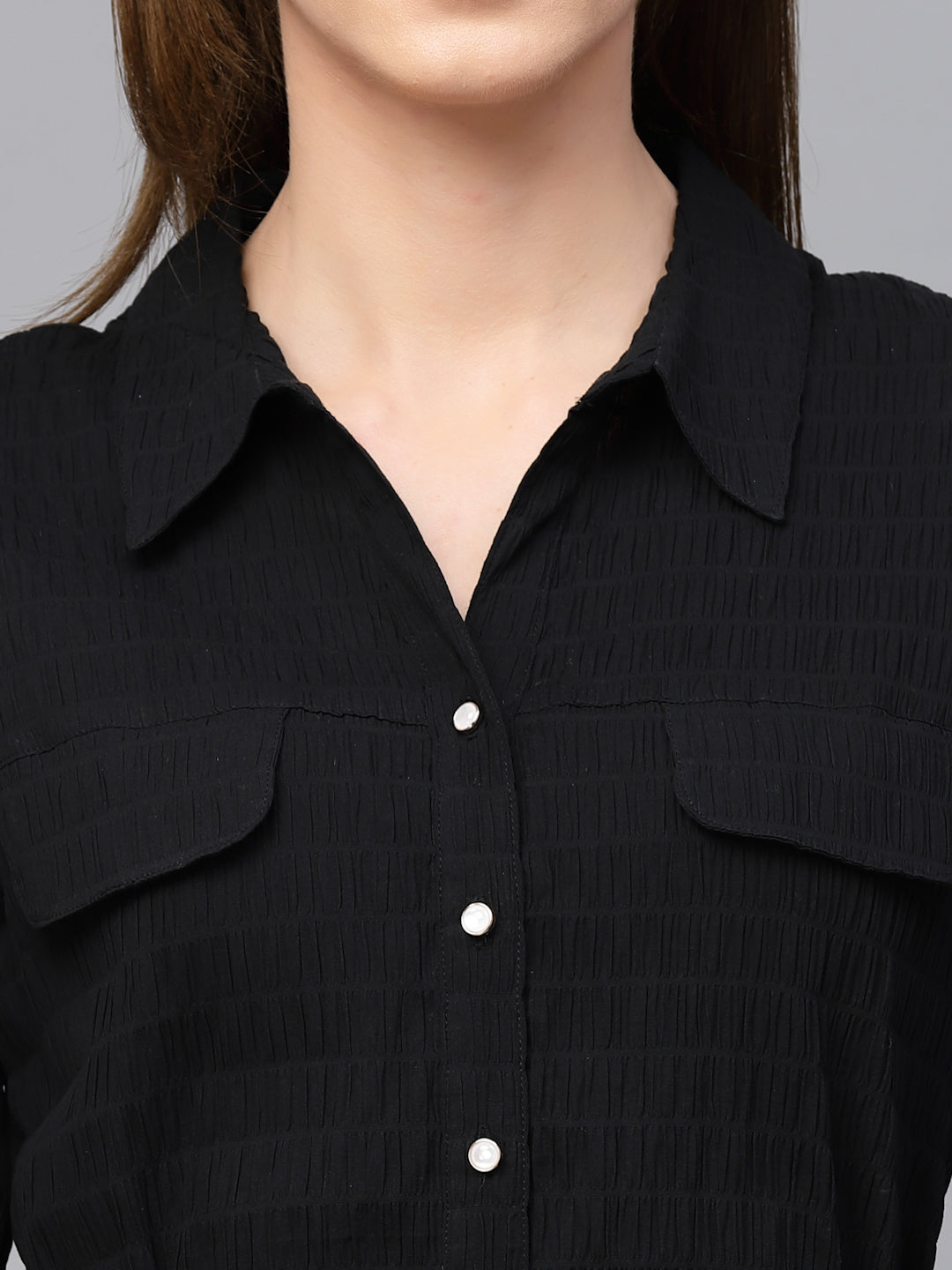 Gipsy Black Textured Cotton Dress