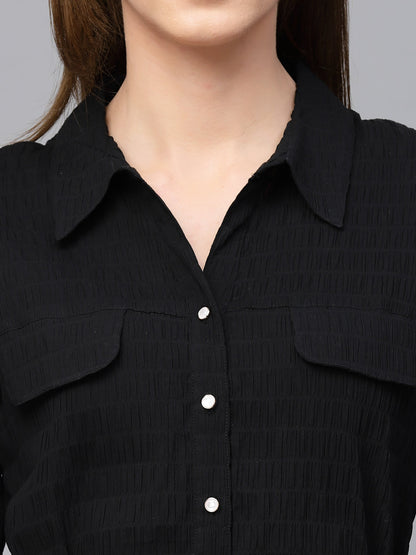 Gipsy Black Textured Cotton Dress