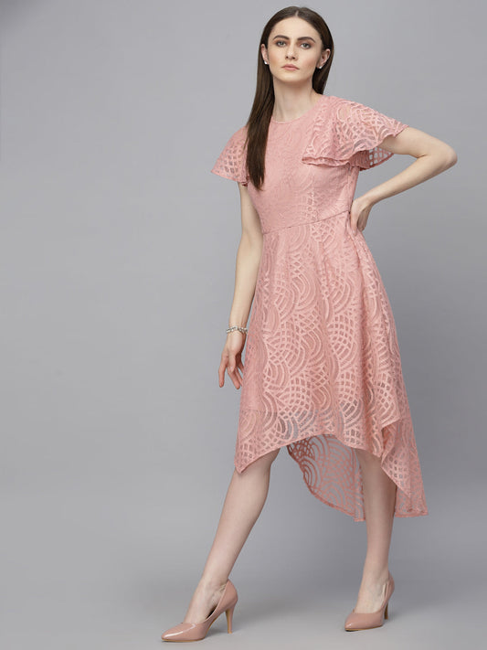 Gipsy Dusky Pink Net Fabric Dress
