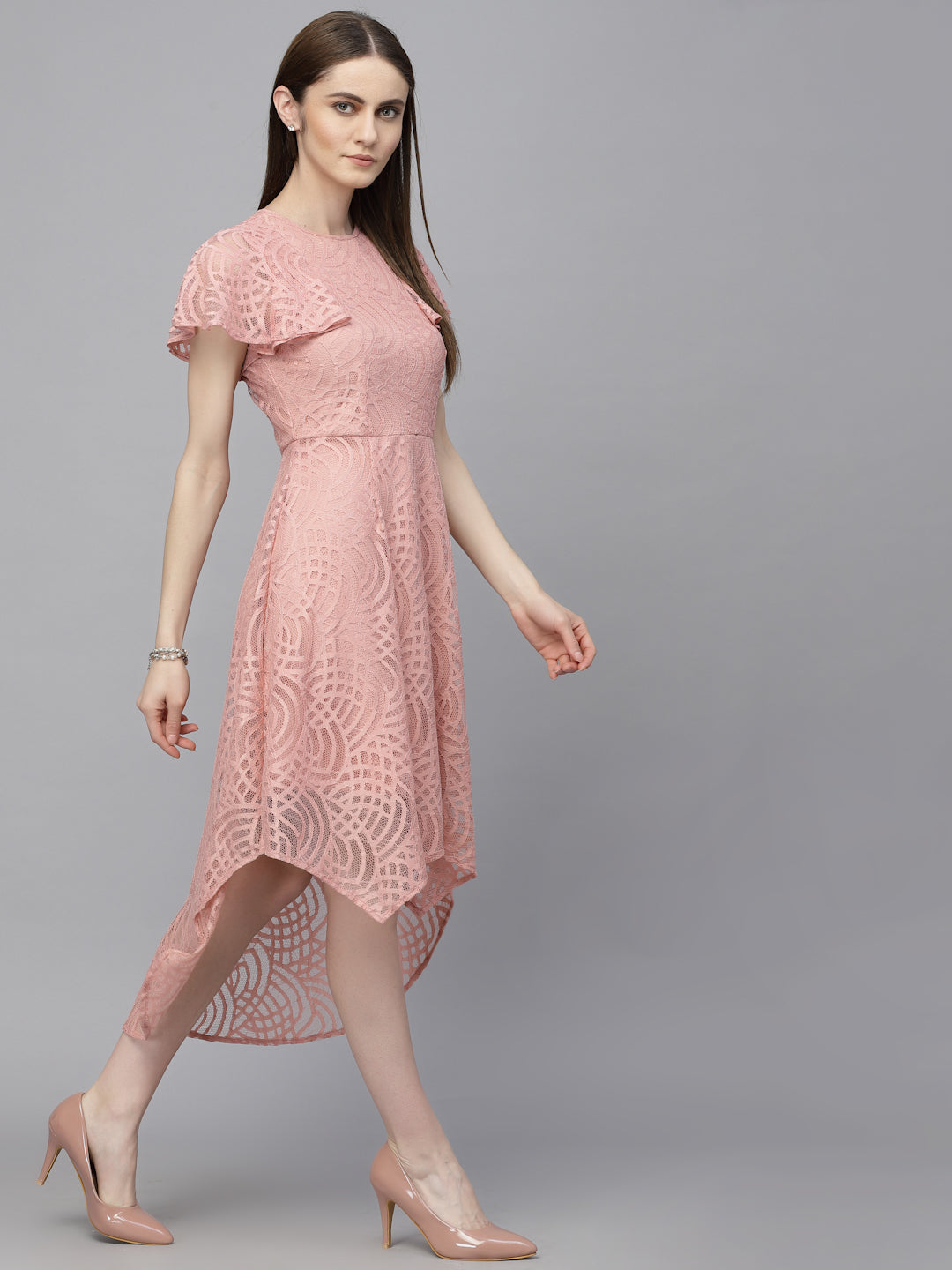 Gipsy Dusky Pink Net Fabric Dress