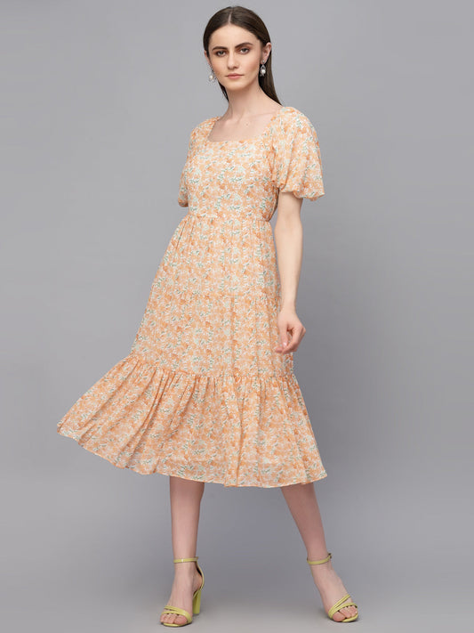 Gipsy Orange Georgette Dress