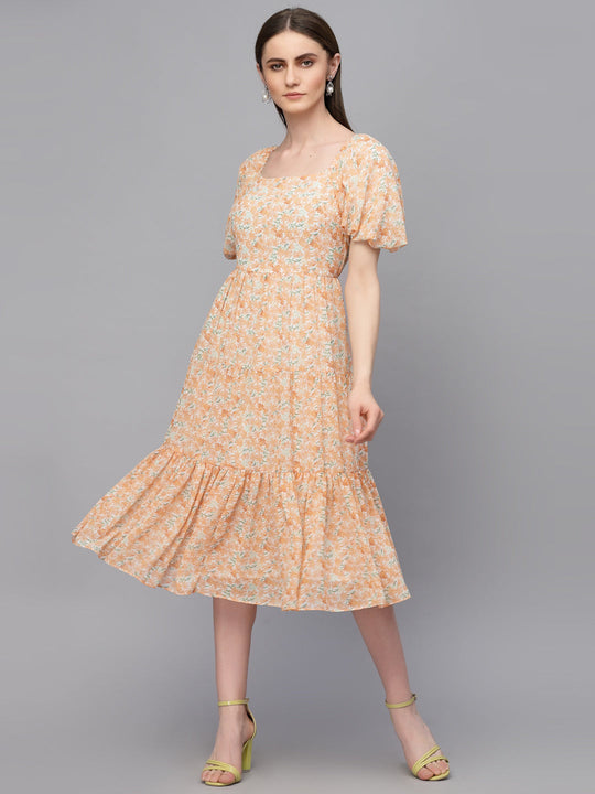 Gipsy Orange Georgette Dress