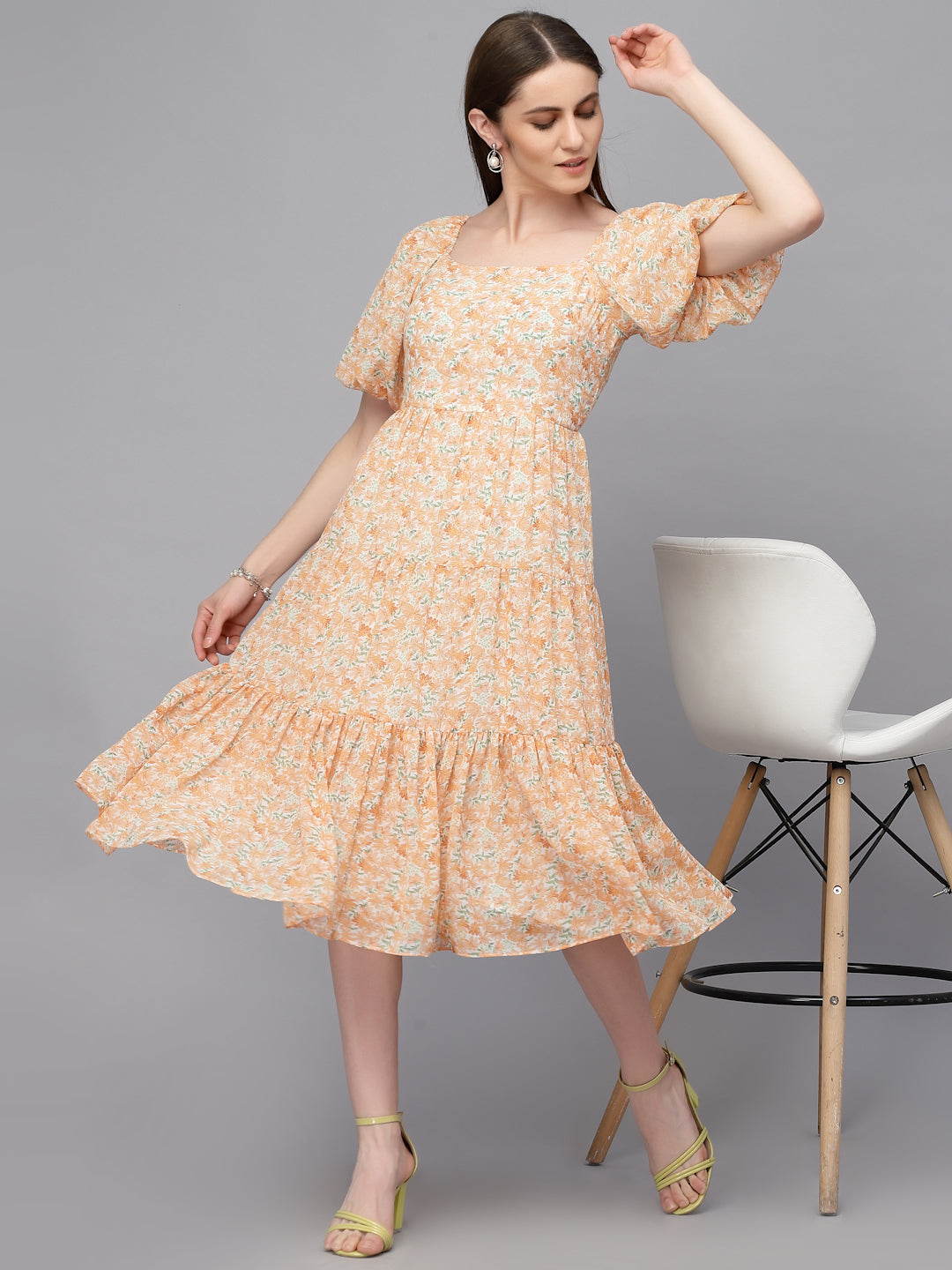 Gipsy Orange Georgette Dress
