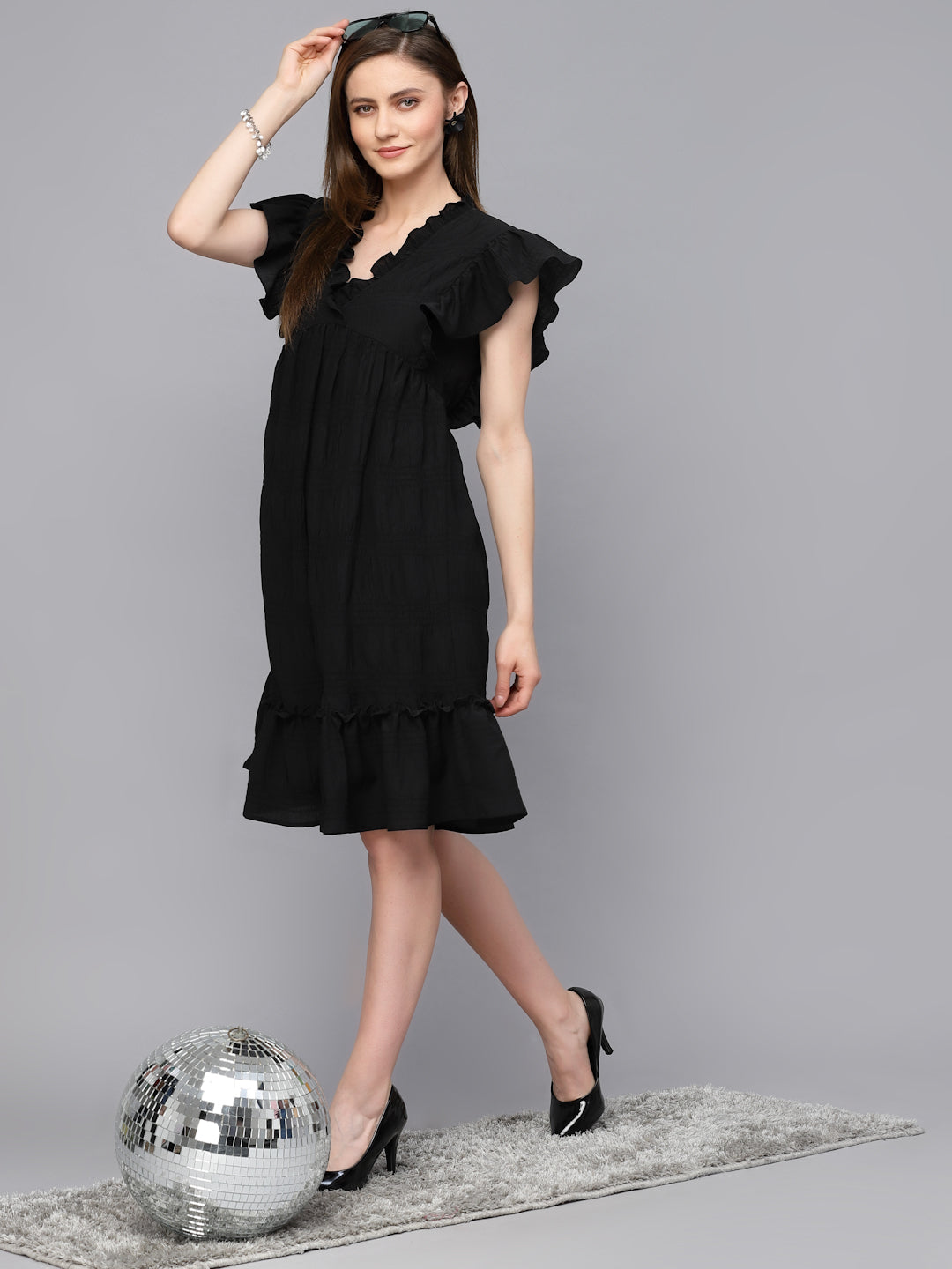 Gipsy Black Polyster  Dress