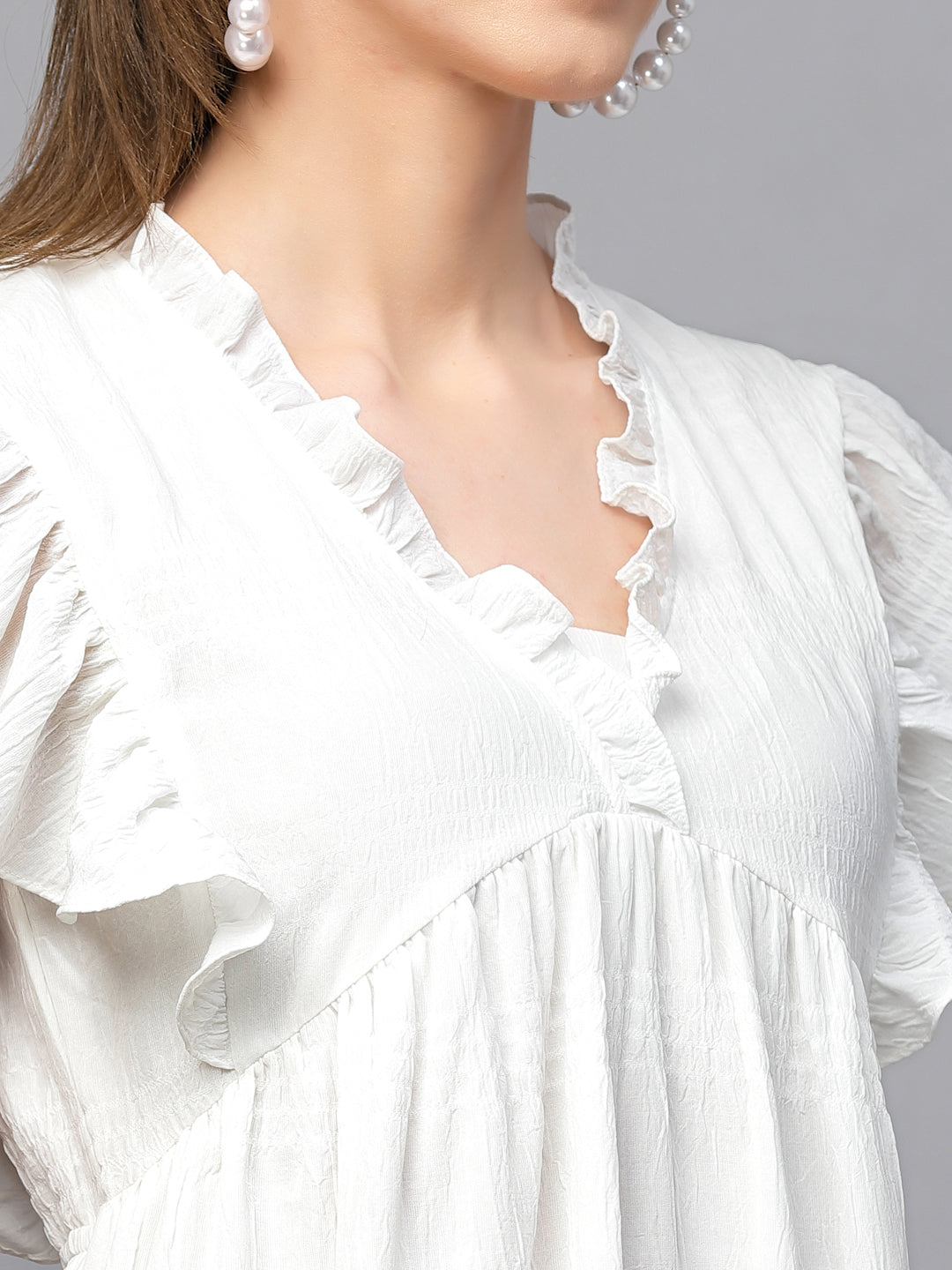Gipsy White Polyster  Dress