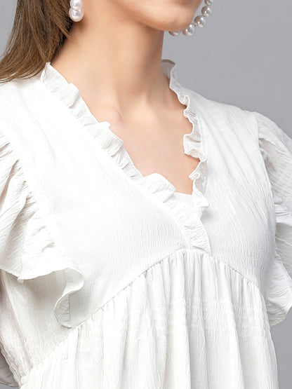 Gipsy White Polyster  Dress